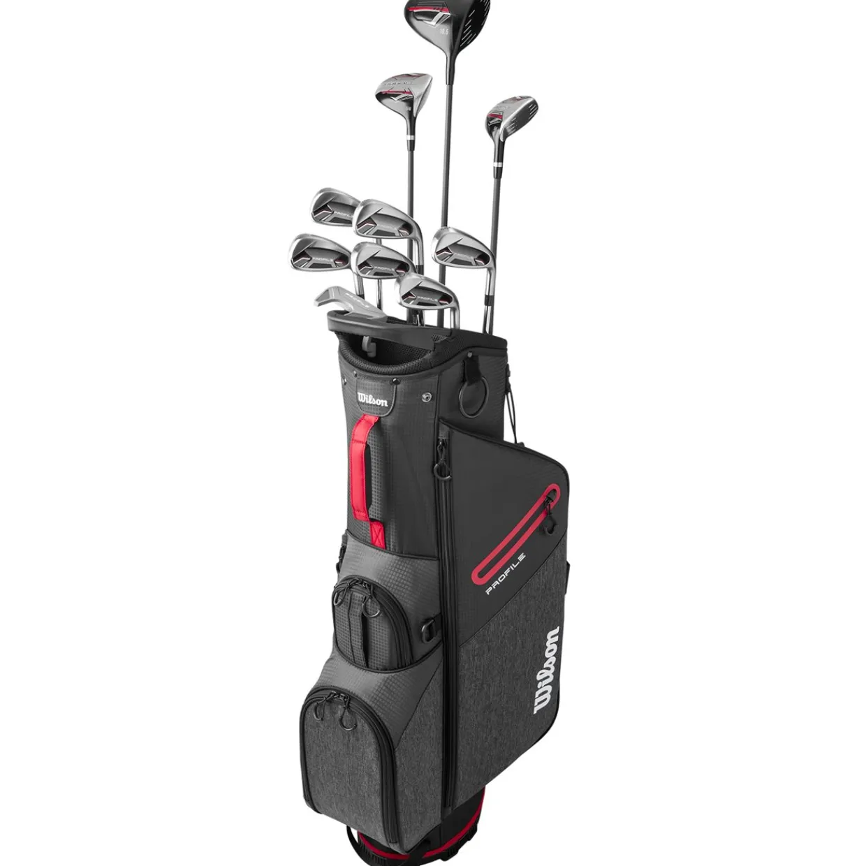 Wilson Club Sets|Left Handed Golf Clubs^New and Used Profile Red with Stand Bag Club Set Golf Clubs