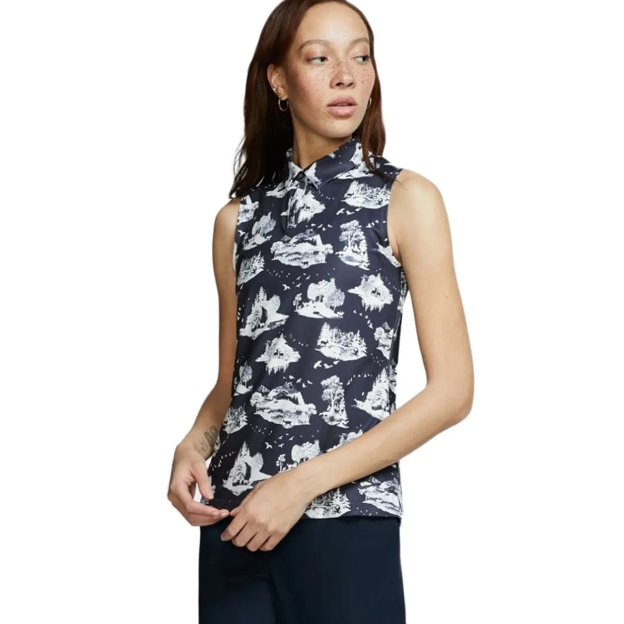 Nike Ladies Golf Apparel^Dri-Fit Printed hirt Poo hort eeve Gof Appare