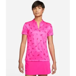 Nike Ladies Golf Apparel^Dri-Fit Victory pring Aover Jaquard Print hirt Poo hort eeve Gof Appare