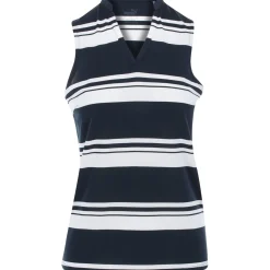 Puma Ladies Golf Apparel^Coudpun Vaey tripe eevee hirt Poo hort eeve Gof Appare
