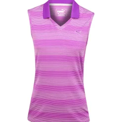 Puma Ladies Golf Apparel^Denie tripe eevee hirt Poo hort eeve Gof Appare