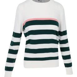Puma Ladies Golf Apparel^Reort tripe weater Crew Gof Appare