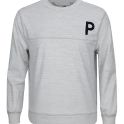 Kids Puma Kids Golf Apparel^Youth COUDPUN Patch Crewneck Outerwear Puover Gof Appare