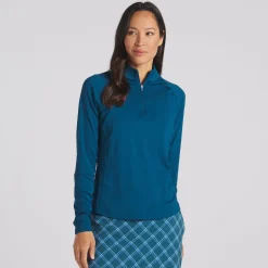 Puma Ladies Golf Apparel^YOU-V oid 1/4 Zip Outerwear Puover Gof Appare