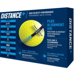 TaylorMade Alignment Stamped Golf Balls|Ladies Golf Balls^Distance+ Yellow Distance Golf Balls