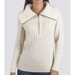 Turtleson Ladies Golf Apparel^Aurora Haf-Zip Cabe Knit weater Puover Gof Appare